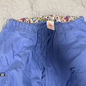 koi Lavender Blue Drawstring Scrub Pants